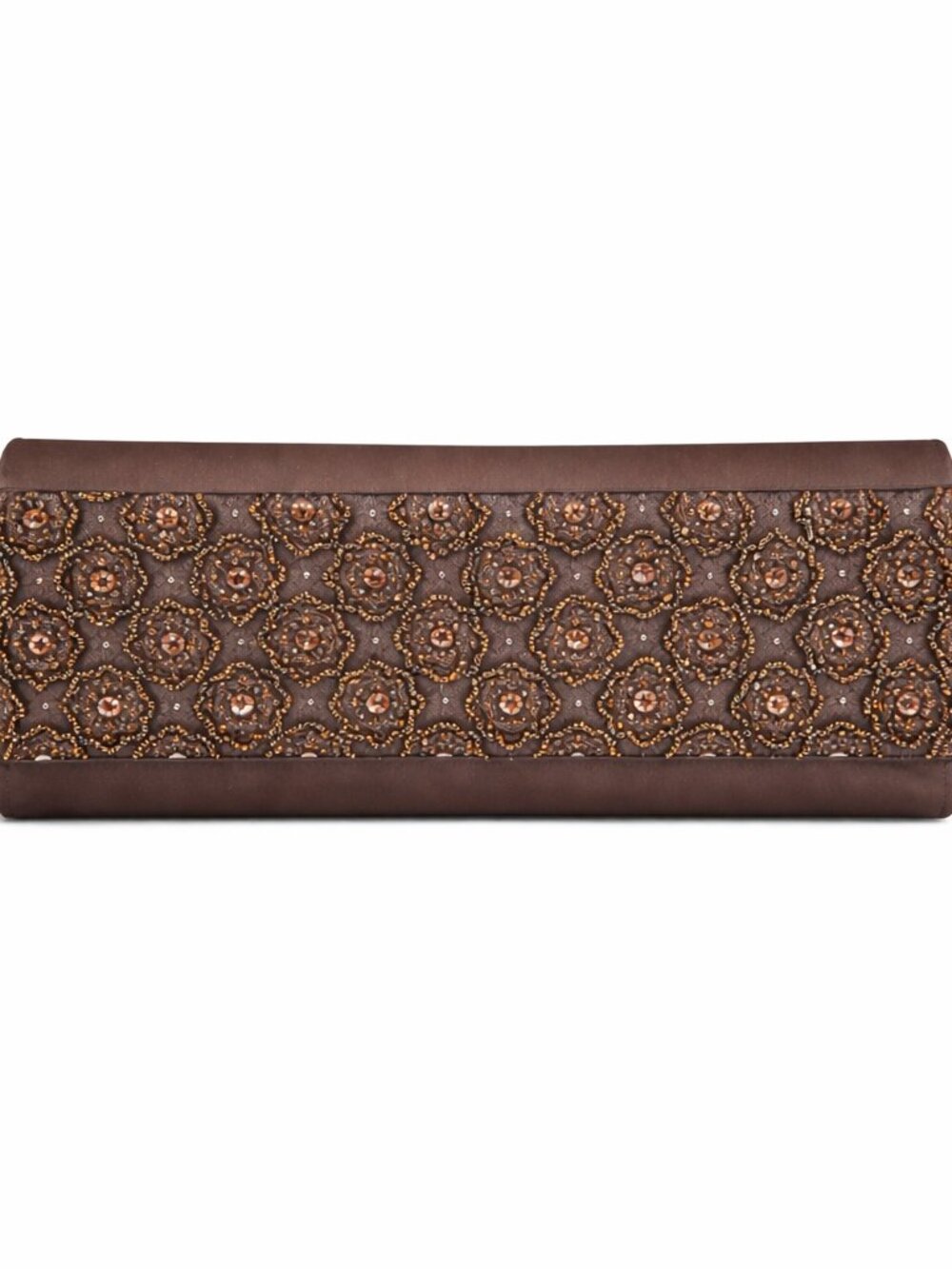 Valerie Stevens Brown Beaded Elegant Clutch